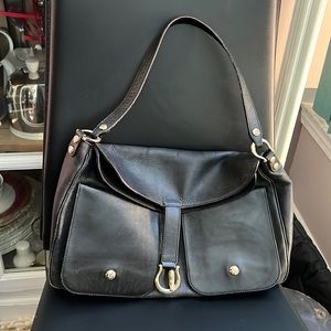 KATE SPADE Black Leather Buckle Shoulder Purse